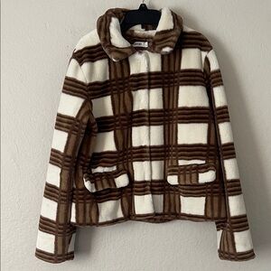 Like New! Mod Ref Plaid Fleece Jacket in Size S